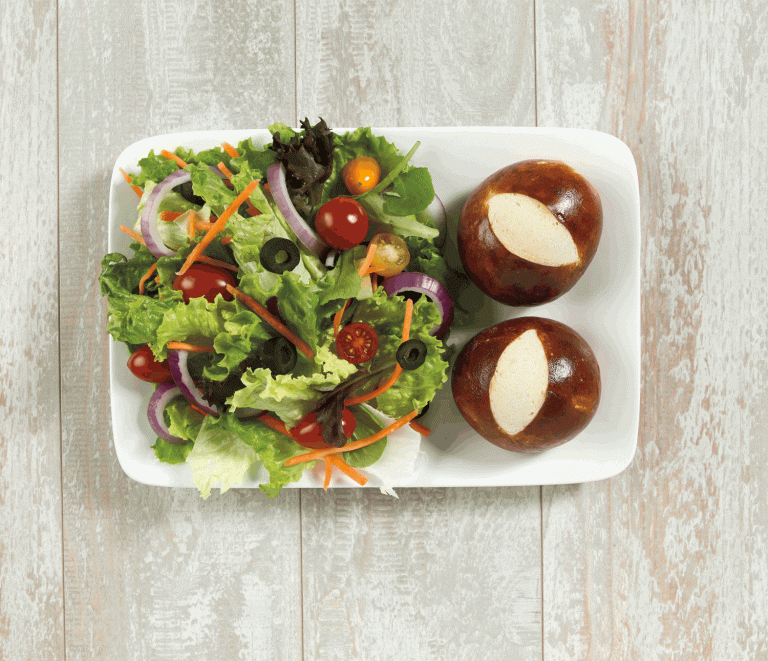 Pretzel Rolls and Salad Photo