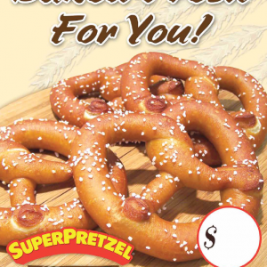 SUPERPRETZEL Fresh Baked Price Sign