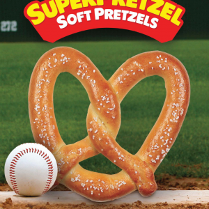 SUPERPRETZEL® Soft Pretzel King Size Baseball Themed Poster
