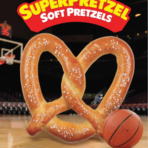 SUPERPRETZEL® Soft Pretzel King Size Basketball Themed Poster