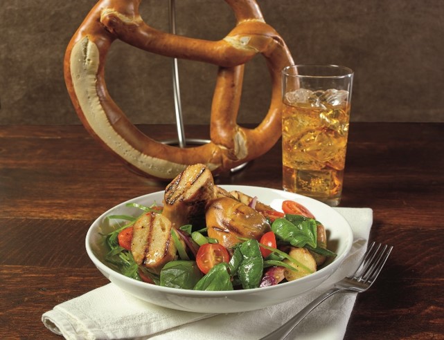 Pretzel and salad photo