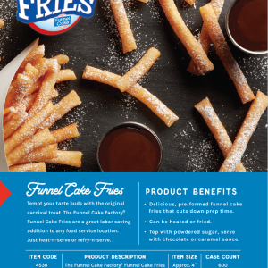Funnel Cake Fries Literature Sheet