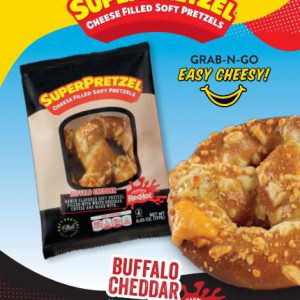 SUPERPRETZEL® Filled Soft Pretzel Buffalo Cheddar IW Poster