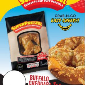 SUPERPRETZEL® Filled Soft Pretzel Buffalo Cheddar IW Price Sign