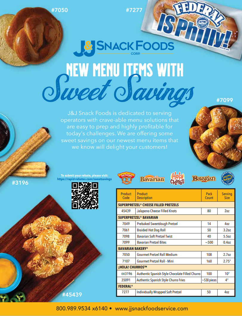 Operator Promotion Literature J&J Snack Foods Corp.