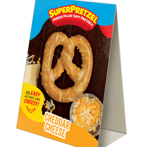 Pretzel Filler® Cheddar Cheese Table Tent